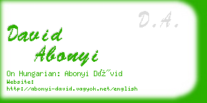 david abonyi business card